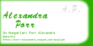 alexandra porr business card